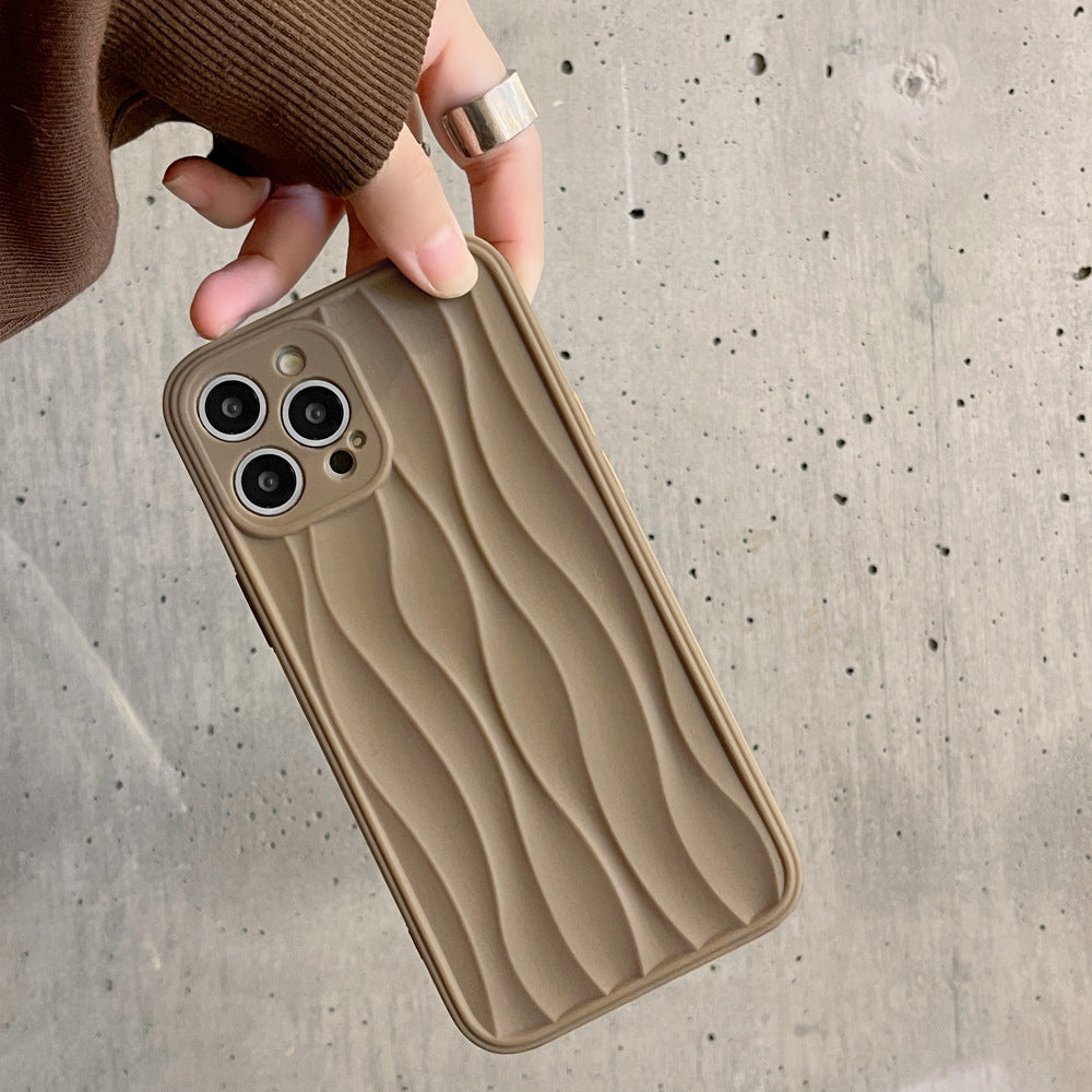 Milk Coffee Color Corrugated Mobile Phone Shell