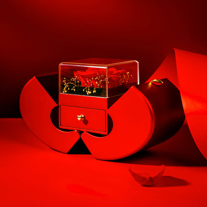 Valentinstag Geschenk - Rote Apfel Schmuck Rosen Box